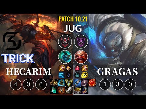 SK Trick Hecarim vs Gragas Jungle - KR Patch 10.21