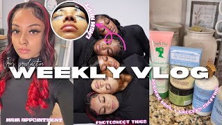 PRODUCTIVE WEEKLY VLOG| *TEEN MOM* Hair/Lash appt, Photoshoot, Hygiene haul, grocery shopping & more