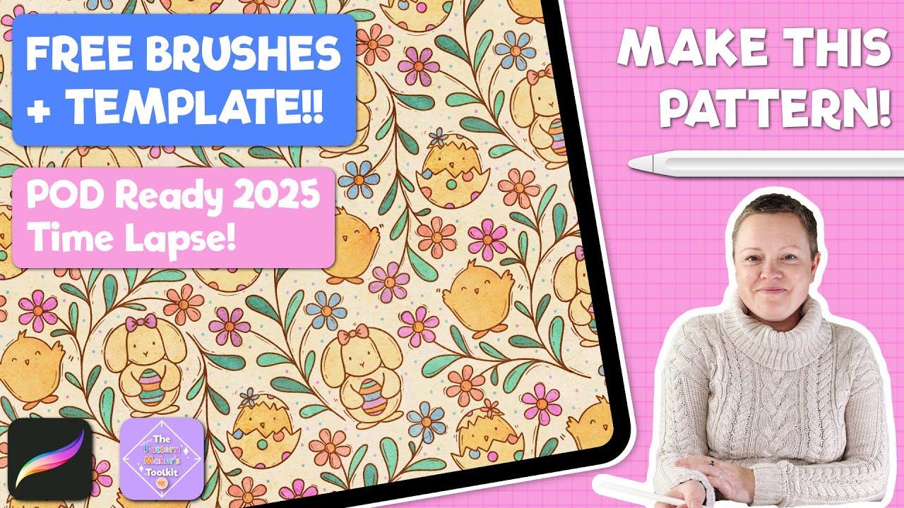 Cute and Cosy Easter Seamless Pattern in Procreate