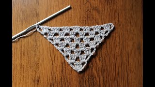 granny triangle crochet shawl - pattern 4