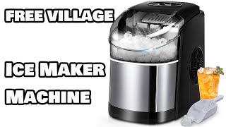 Free Village Countertop Ice Maker with Self Cleaning Function