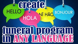 Create A Funeral Program In Any Language