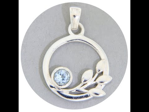 Pandantiv Argint 925 Ramura cu frunze Topaz Natural - Eleganta si Claritate