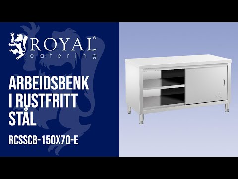 video - Arbeidsbenk i rustfritt stål - ECO - 150 cm x 70 cm x 600 kg - 600 kg - Royal Catering