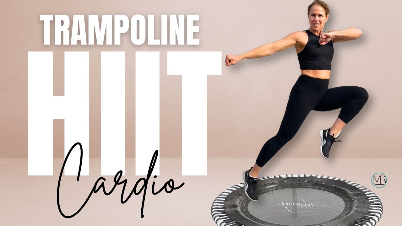 20 MIN HIIT Mini Trampoline Workout | At Home Fat Burning CARDIO