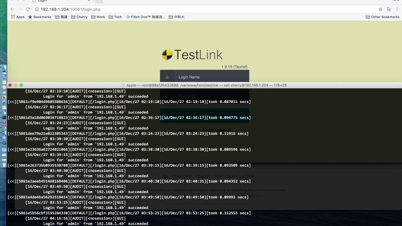 testlink login successfully, can't redirect to index