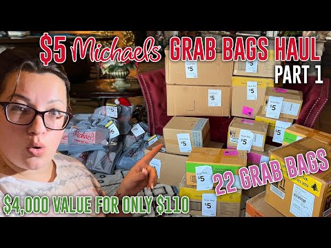 RUN 🏃‍♀️ || $5 MICHAELS GRAB BAGS HAUL Part 1 || $1,500 VALUE FOR ONLY $45 || 9 OUT OF 22 BOXES ||