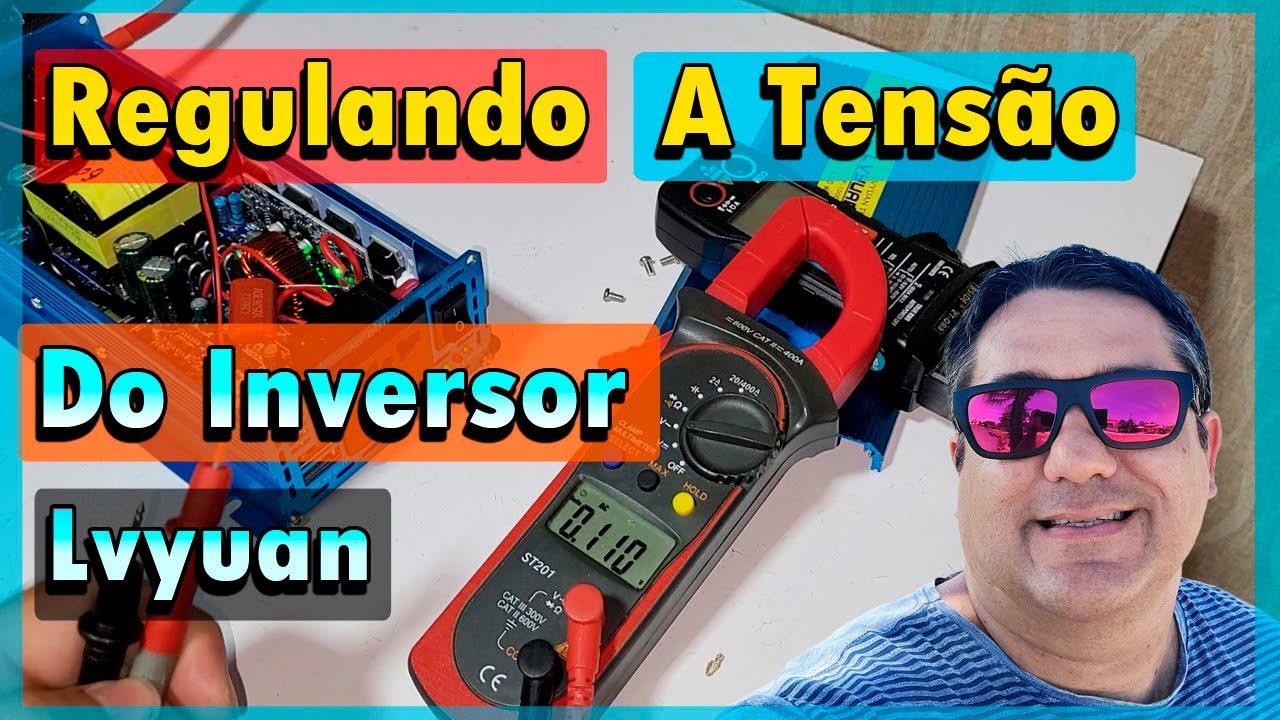 Regulando a Tensão da Saída do Inversor Lvyuan de 2000watts Trimpot com o Inversor Ligado