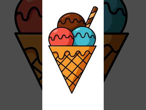 super easy ICE CREAM Drawing Tutorial for kids