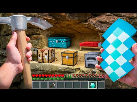 Minecraft in Real Life MOVIE - SECRET BASE in Realistic Minecraft 創世神第一人稱真人版