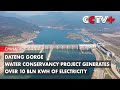 Dateng Gorge Water Conservancy Project Generates over 10 Bln kWh of Electricity