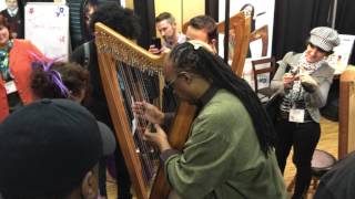 Namm 2016 Stevie Wonder playing a Harp