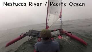 preview picture of video 'Mouth of the Nestucca Bay, Kayak Sailing, Pacific City, Oregon'