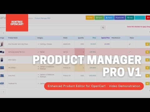 Product Manager Pro for OpenCart | Advanced Product Editor | Demo