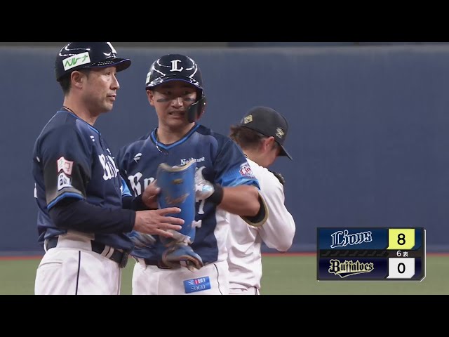 【6回表】ライオンズ・野村大樹 満塁のチャンスで走者一掃のタイムリー3ベースを放つ!! 2024年9月24日 オリックス・バファローズ 対 埼玉西武ライオンズ