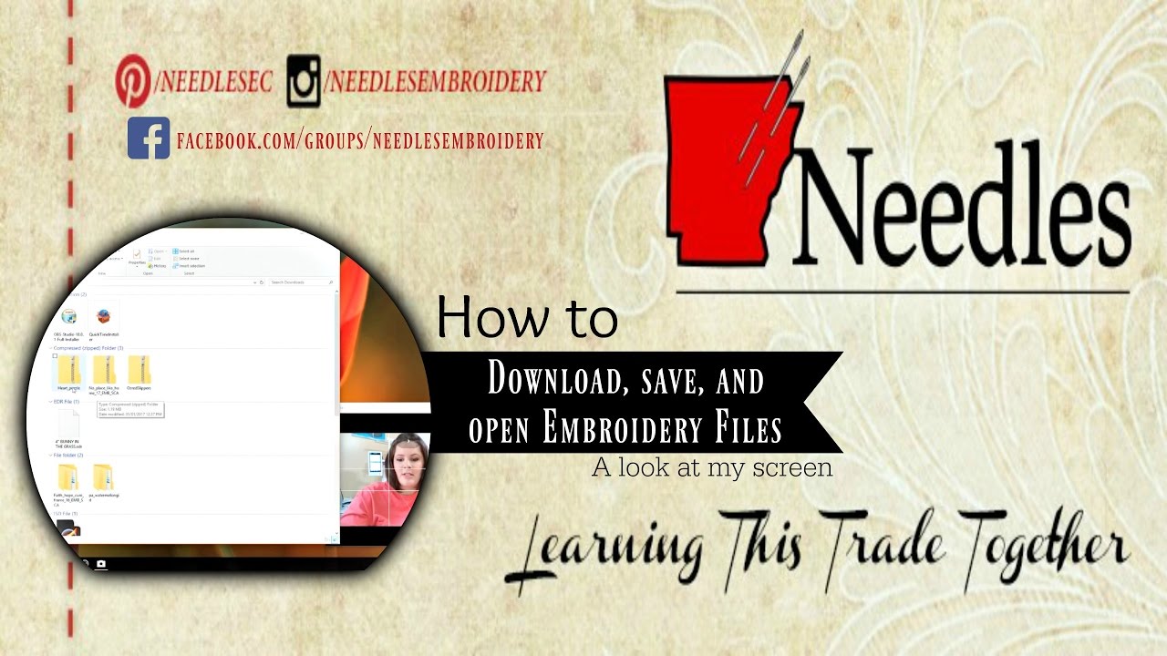I bought an embroidery design, now what?| download, save, and open files | Needles Embroidery
