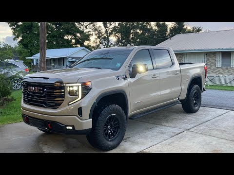 2022 GMC Sierra Refresh 6.2L Desert Sand Metallic on 35” Nitto Ridge Grapplers and Fuel 18” wheels.