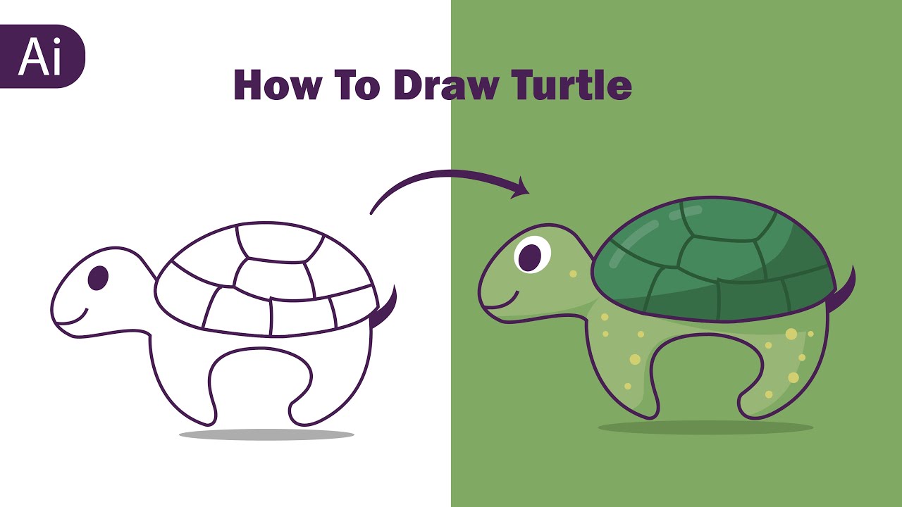 Turtle Vector Art Tutorial in Adobe Illustrator | Step-by-Step Drawing Guide