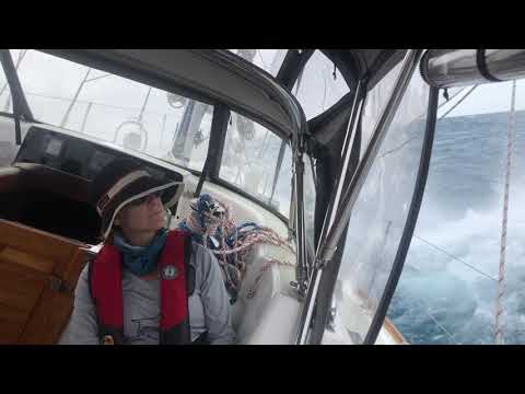 Hylas 54 Close Hauled To Miami in 25 Knots Wind