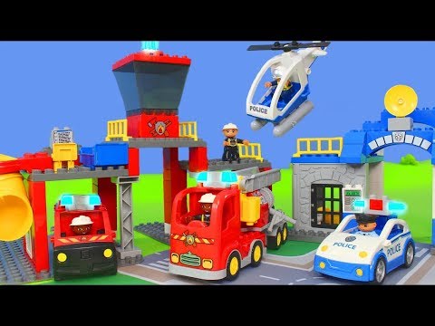 LEGO DUPLO Strażak zabawki - Zabawki strażackie - Policja - radiowóz dla dzieci - Fire Engine toys