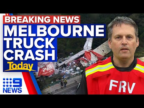 'Unique incident': Melbourne truck crash causes chemical spill | 9 News Australia