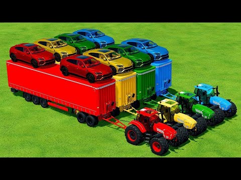 LOAD & TRANSPORT LAMBORGHINI URUS WITH LAMBORGHINI TRACTORS  - Farming Simulator 22