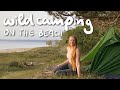 SOLO WILD CAMPING At The BEACH Coastal Trail Hike Overnight Adventure Outdoor Girl
