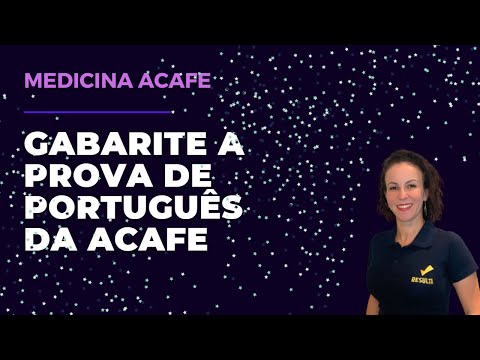 GABARITE A PROVA DE PORTUGUÊS DA ACAFE