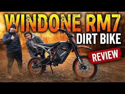 Windone RM7 Electric Dirt Bike for Teens & Adults, 2200W Peak Ebike, 48V 22.5Ah, 37MPH & 45-Mile Electric Motorcycle, 14"/12" Off-Road Tire E-Bike, Dual Hydraulic Brakes, Full Suspension, Fit Age 13+ video review thumbnail