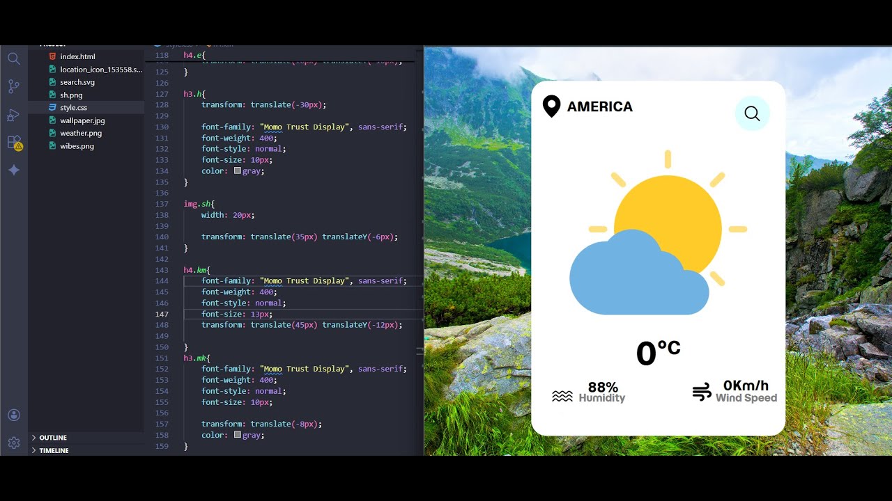 Weather Widget UI Design using Only HTML & CSS (No JavaScript!)