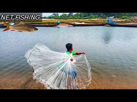 Cast Net Fishing | Fisherman vs River Catch Netting