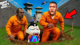 Franklin Plans To Escape Prison With Shinchan In GTA 5!