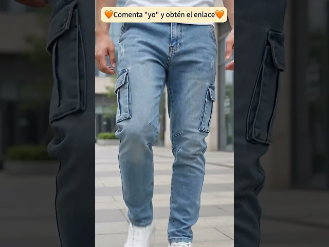 Vídeo relacionado con Oanviso Jeans de Ajuste Relajado de Hombre Cargo Pantalones Vaqueros Holgados Denim Jean Y2K Hip Hop Pantalone con Bolsillos Elasticos Pantalón B Azul Claro XL