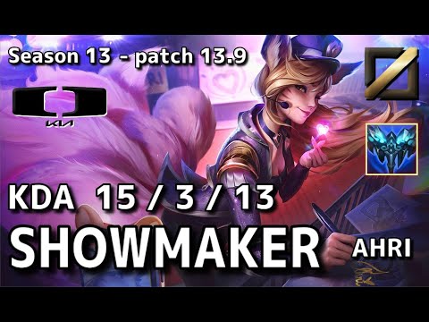 【KRサーバー/C1】DK Showmaker アーリ(Ahri) VS ノーチラス(Nautilus) MID - Patch13.9 KR Ranked【LoL】