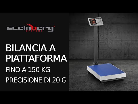 Video - Bilancia a piattaforma - 150 kg / 20 g - LED - Pedana 60 x 45 cm - Pieghevole e facile da trasportare