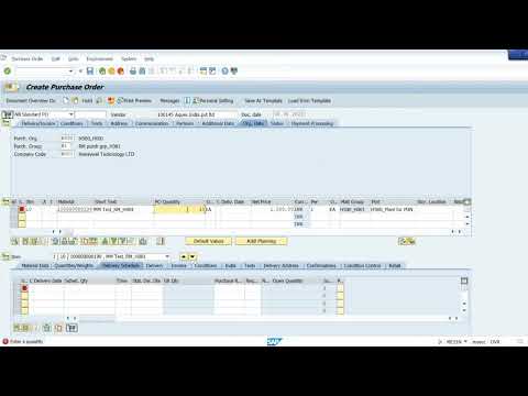 SAP Tutorial #7 How to Create a Purchase Order in SAP – Transaction ME21N