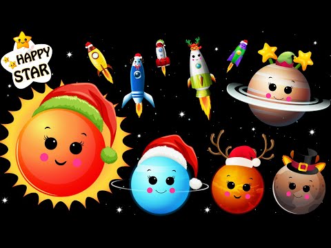 Colourful Rockets & Planets Holidays Celebration - Baby Sensory Fun - Happy Star Dancing