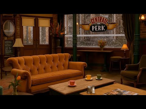 Central Perk Jazz Night ❄️🎷☕ Warm Coffee, Falling Snow & Cozy Café Ambience #JazzMusic #RelaxingJazz