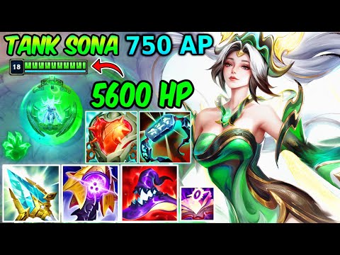 HEARTSTEEL TANK SONA MID 5600 HP & 750 AP | New Build & Runes | League of Legends