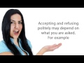 8. Sınıf  İngilizce Dersi  Accepting and refusing / Making excuses In this ESLgold.com video ESL students learn how to accept and refuse in English. ESLgold.com is the world&#39;s largest collection of ... konu anlatım videosunu izle