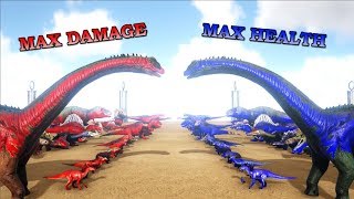 All Creatures (max damage) VS All Creatures (max health) | ARK Dinosaurs | Cantex