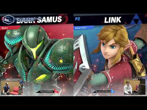 Sheik Smashfest - Ultimate Singles BrockoliandPeas(Link) vs PsychoMyko(Dark Samus/Falco) W. Finals