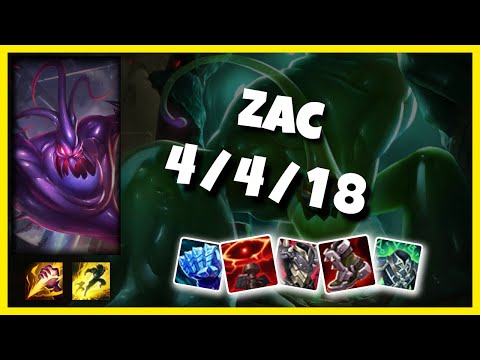 Zac vs Udyr EU Challenger JUNGLE (4/4/18) - v11.3