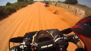 preview picture of video 'Renegade and Honda 450R hit 65 mph on whooped out sand road.'
