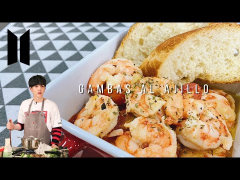 BTS Suga's Gambas al Ajillo Recipe (Garlic Shrimp) | Bon Voyage 4