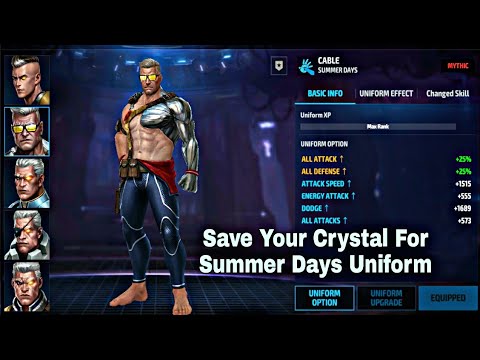 Save Your Crystal For Cable Summer Days Uniform - Marvel Future Fight