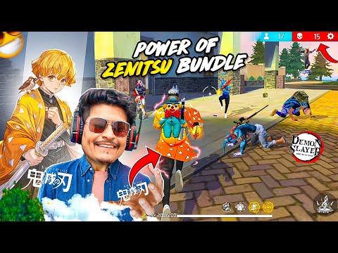 Demon Salyer ZENITSU Bundle Overpower Gameplay Free Fire New Peak Loot - Free Fire Max