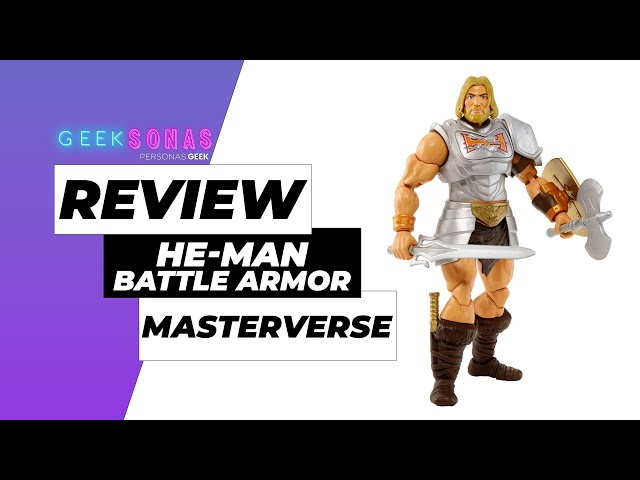 Vídeo relacionado con Masters of The Universe Masterverse Figura de acción, Coleccionable de Lujo con 30 Puntos de articulación, Piezas Intercambiables o Armadura, Juguete de Motu de 17,78cm, JHJ79