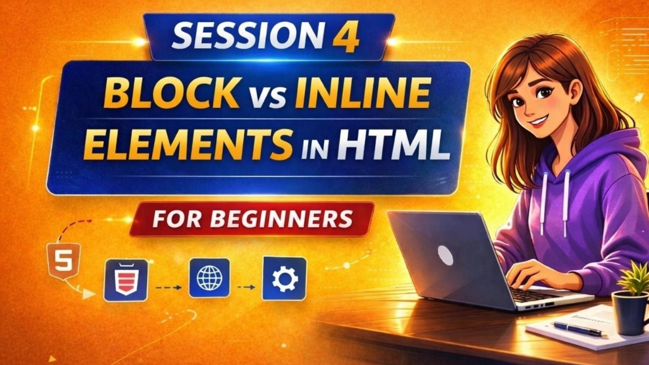 HTML Series | Session 4 | Block vs Inline Elements Made Easy | Full Stack Course2026#fullstack#tech