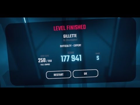 PERFECT MODDED BEAT SABER:  Gillette (The Best A Man Can Get) By 199X